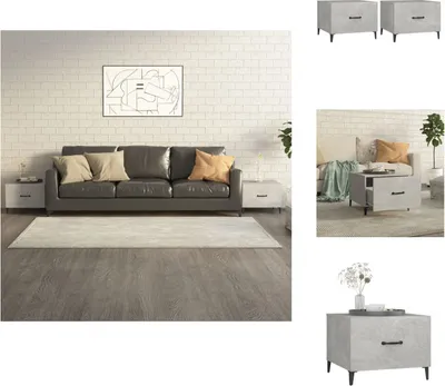 Produktbild von vidaXL Couchtische mit Metallbeinen 2 Stk. Betongrau 50x50x40 cm -  Couchtische