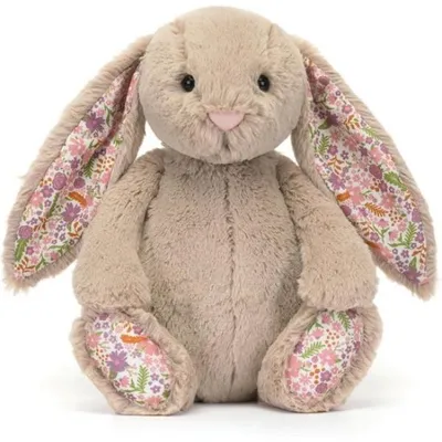 Produktbild von Plš¹sch Hase 28 cm šC Kuscheltier mit Blumenohren šC weiches Kaninchen mit Kawaii Design šC braun šC perfekt als Einschlafbegleiter & Osterhase