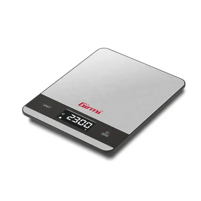 Produktbild von Digitale Küchenwaage 5 kg mit Edelstahlplatte, LCD Display, Tara Funktion, 1 g Präzision, Ultraflaches Design, Lebensmittelwaage