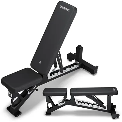 Produktbild von ZIPRO Powerhouse Hantelbank Verstellbar - Drückerbank Schrägbank Flachbank Trainingsbank Kraftstation 270 kg Massiv Homegym Fitnessbank Klappbar