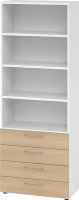 Produktbild von Hammerbacher Regal 6OH 4Schübe ws/Eiche 4032062309100