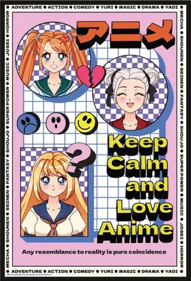 Image de Anime - Affiche - Keep Calm + cadre à insert, Shinsuke® Maxi en plastique noir, vitre en acrylique