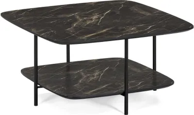 Produktbild von Design Couchtisch MARMOL 75cm schwarz moderne Marmor-Optik