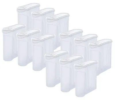 Produktbild von Novaliv Schüttdosen 12er SET Vorratsdose zum Streuen 2,4 Liter - Maße (LxBxH): 22 x 21 x 8,5 cm - Dose mit Deckel 2l für Müsli Mehl Zucker Dosen Küchen Organizer Food Box Meal-Prep-Boxen
