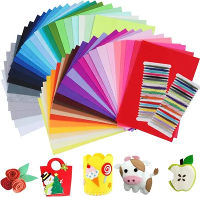 Obrázok produktu pre Filcové dosky, 50 farieb, 20 x 30 cm, polyesterový filc, vhodné na kreatívne a remeselné práce