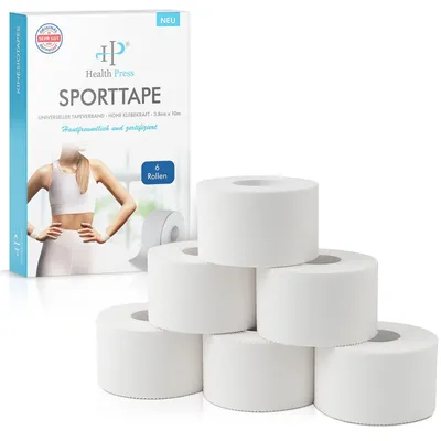 Productafbeelding van Sporttape - Scheurbaar - 3,8 cm x 10 m - 6 rollen - Wit