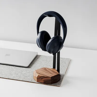 Produktbild von Kopfhörerständer aus Holz, Kopfhörerhalter für Gaming-Headsets aus Amerikanischer Walnuss