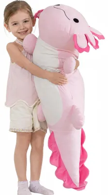 Image de Peluche axolotl, rose, 100 cm, coussin douillet pour enfants