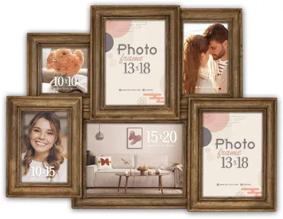 Obrázek produktu pro ZEP Gallery Frame Giverny Multi Picture Frame Wood 54x41 cm 6 fotografií