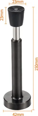 Produktbild von INF Hydraulischer Türstopper, Optionen zum Bohren/ohne Bohren Schwarz 15 cm