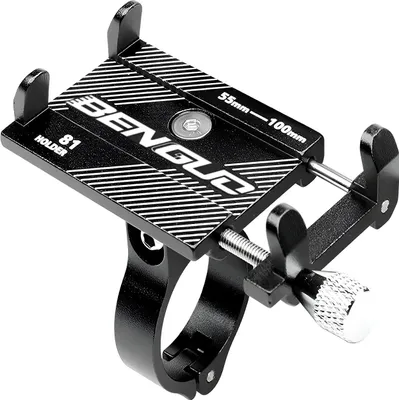 Image de Support universel pour téléphone portable de vélo, alliage d'aluminium, pour téléphones 3,5-6,5 pouces, diamètre du guidon 21-31,8 mm