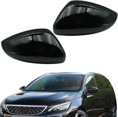 Zdjęcie produktu dla Osłony lusterek zewnętrznych do Peugeota 308 MK2 (2013–2022), czarne, z tworzywa sztucznego