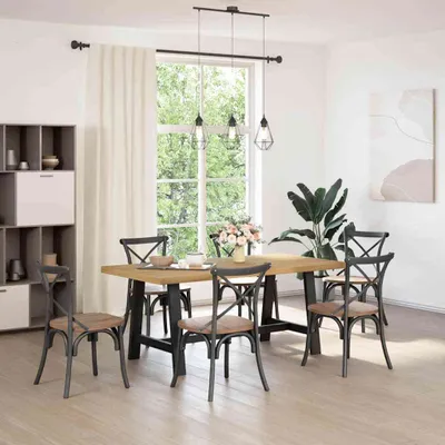 Immagine prodotto di Tavolo Pranzo NOAIN Gambe a Forma A 180x90x75 cm Legno Massello