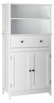 Produktbild von Badezimmerschrank mit Schublade und 2 Türen, freistehend, weiß