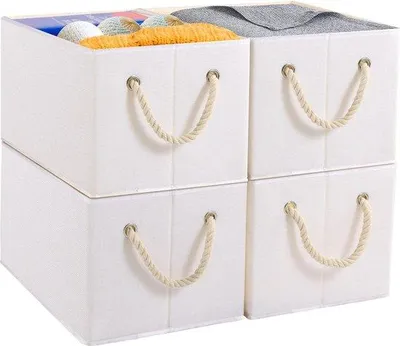 Immagine prodotto di Grande scatola pieghevole per abiti - 4 pezzi, bianco - 33 x 23 x 20 cm