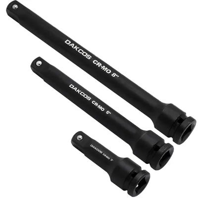 Immagine prodotto di Prolunghe per chiavi a bussola, set da 3 pezzi, attacco 1/2"