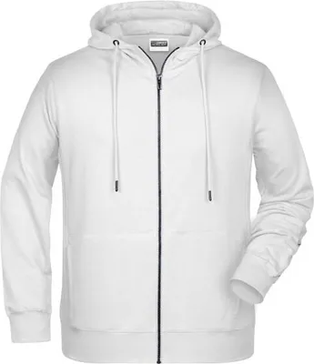 Produktbild von Sweat-Jacke mit Kapuze und Reißverschluss white, Gr. XXL