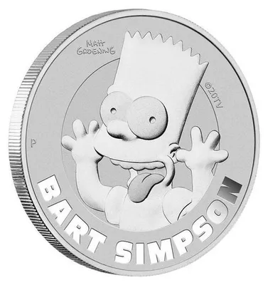 Immagine prodotto di moneta d'argento da 1 oz Bart Simpson 2022 Perth Mint Moneta da collezione da 1 oz d'argento 9999