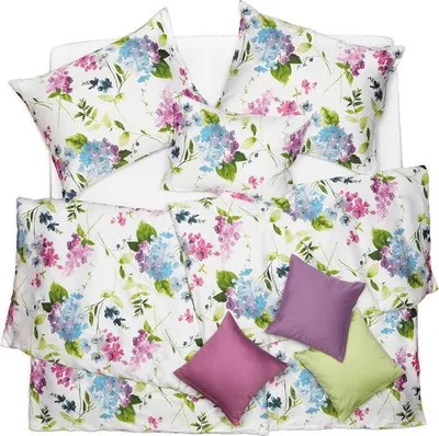 Obrázek produktu pro SCANquilt povlečení SATÉN DESIGN hortensie pastelová 100% dlouhovlákná česaná bavlna 140 x 200/70 x 90 cm