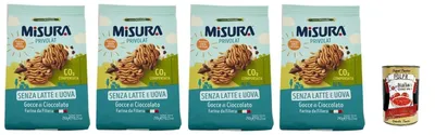 Produktbild von Misura Privolat Biscotti Kekse Ohne Milch und Eier - mit Schokoladenstückchen 4x 290g + Italian Gourmet polpa 400g