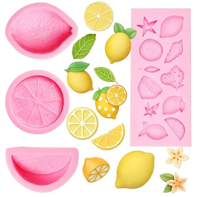 Produktbild von Silikonformen Zitronenblätter Rosa 4er Set für Süßigkeiten & Schokolade