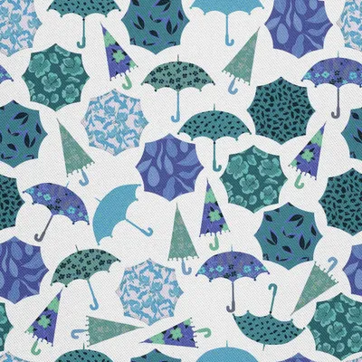 Produktbild von OUTDOOR DEKOSTOFFE OXFORD - Motiv blaue Regenschirme