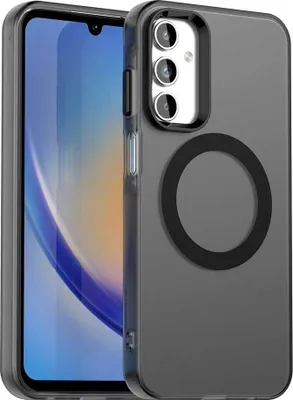 Image de Etui magnétique pour Samsung Galaxy A35 5G, étui antichoc fin, mat et translucide Noir
