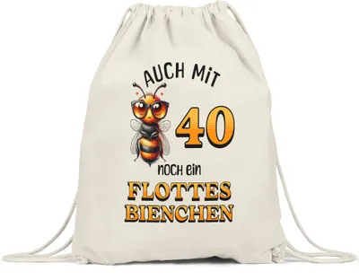 Produktbild von Auch mit 40 noch ein flottes Bienchen Turnbeutel 40. Geburtstag Frau Biene