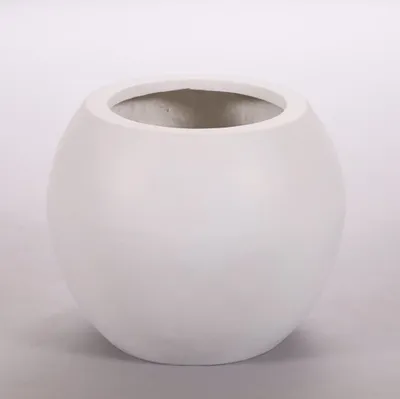 Produktbild von Elegant Einrichten | Pflanzkübel | Fiberglas | Ball | D40xH32cm | perlmutt weiß.