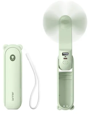 Immagine prodotto di Ventilatore portatile Jisulife Life8 Mini ventilatore USB portatile con batteria Powerbank da 2000mAh e torcia - verde