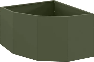 Produktbild von Eckpflanzer Olivgrün 60 x 60 x 35 cm Stahl