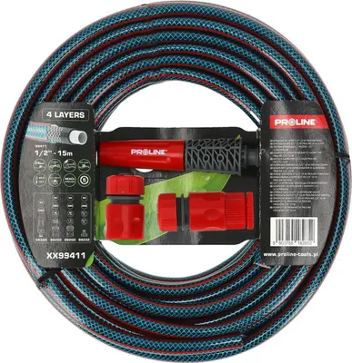 Produktbild von Gartenschlauch 1/2 Zoll 15m mit Armaturen und Sprinkleranlage