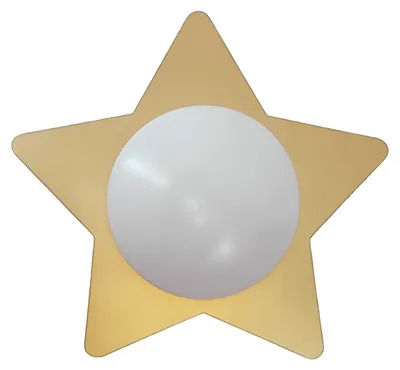 Produktbild von Deckenleuchte Stern Gold mit E27 LED für Kinderzimmer & Jungendzimmer Ø 53cm