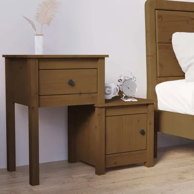 Produktbild von vidaXL Nachttisch Honigbraun 79,5x38x65,5 cm Massivholz Kiefer