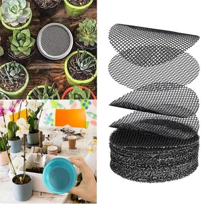 Produktbild von Bonsai-Abflussmatte 10 cm, schwarz, für Blumentöpfe, 100 Stück