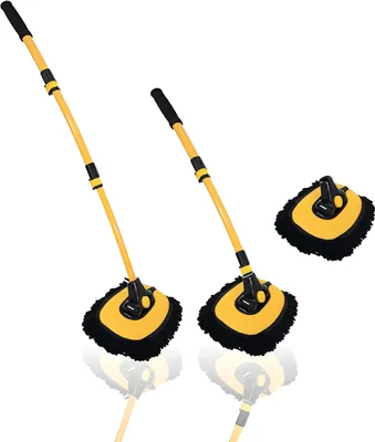 Produktbild von Auto Bürste, Waschbürste, Autowaschbürste mit teleskopstiel 50-102cm Auto Teleskop bürste, Gelb