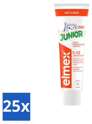 Produktbild von 25 x Elmex Junior Tandpasta - 5-12 Jahre - 75 ml - Vorteilspackung - 25 Stücke