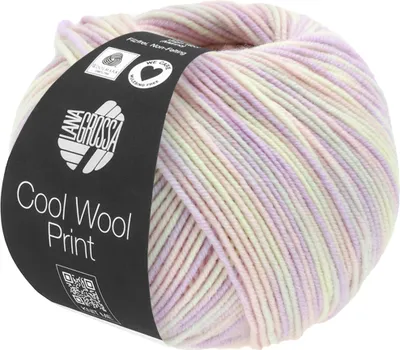 Produktbild von Lana Grossa COOL WOOL PRINT 50 g pflegeleichtes Strickgarn aus extrafeiner Wolle 160 m Farbe 747 - Zartrosa/Flieder/Ecru/Zartgrau