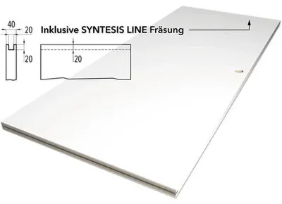 Produktbild von ECLISSE Schiebetürblatt CPL weiß (ähnich RAL 9016) f.Synteis Line inkl.Fräsung f.Muschelgriff u.Schloss 860x1985 ohne.Gr