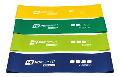Immagine prodotto di Hop-Sport fitness bands bande di resistenza 500x50mm set di 4 bande di ginnastica, banda di formazione per la costruzione muscolare Pilates yoga