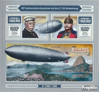 Produktbild von Briefmarken Togo 2016 Mi Block 1270 (kompl. Ausgabe) postfrisch Zeppeline