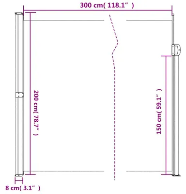 Imagen del producto de vidaXL Toldo lateral extensible, color antracita, 200x300 cm