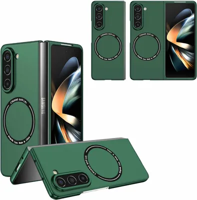 Produktbild von Für Samsung Galaxy Z Fold5 5G Magnet Magsafe Design Handy Tasche Hülle Etuis Grün