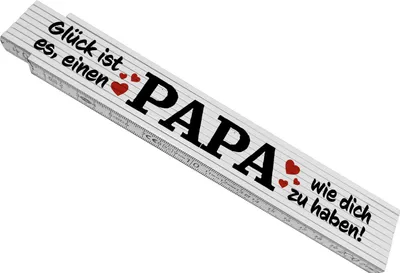 Produktbild von Glück einen Papa wie dich zu haben Meterstab aus Holz
