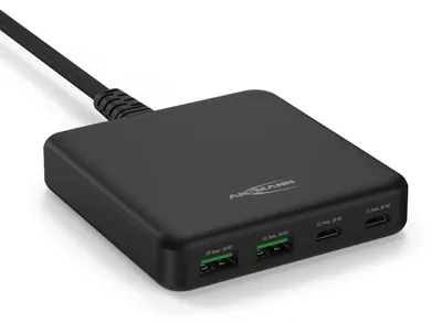 Productafbeelding van USB-lader, bureauoplader, DC465PD (zwart, 65 Watt, PD, Quick Charge 3.0)