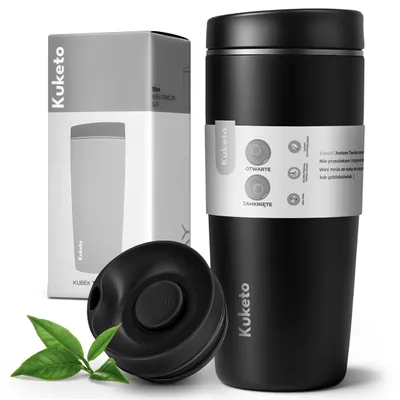Produktbild von Kuketo | Thermobecher 580 ml Aus Edelstahl SUS304 – Auslaufsicherer Isolierbecher Für Kaffee & Tee – Rutschfeste Oberfläche, 6h Heiß / 24h Kalt