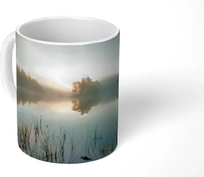 Produktbild von MuchoWow® Tasse Kaffeetasse Kaffeebecher 350 ml Sonnenaufgang am See Teetasse - Fototasse - Becher - Keramikbecher - Teebecher - Kaffeetasse - Bürotasse