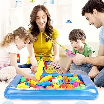 Produktbild von Angeln Spielzeug 45 Stück Magnetisches Angelspiel Badespielzeug Badewannenspielzeug Wasserspielzeug Badewanne Für Kleinkinder