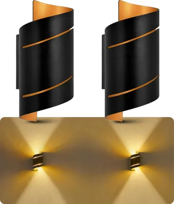 Produktbild von SSC-LUXon 2er Set VYRA Wandbeleuchtung schwarz gold – Moderne Flurlampe mit G9 Fassung Up and Down Wandlicht Lichteffekt für Wohnzimmer