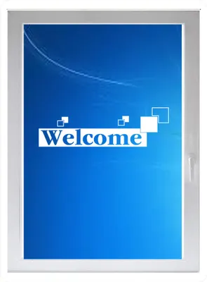 Produktbild von INDIGOS UG - Welcome - Farbe: weiss - 96x29 cm - Sichtschutzfolie - Fensterfolie - Glasdekorfolie - für die Küche, Welcome ans Fenster
